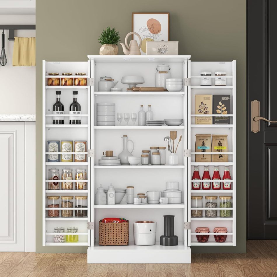 יום אחרון במבצע 49% הנחה🔥 ארון מזווה למטבח 120 ס"מ עם תאורת LED