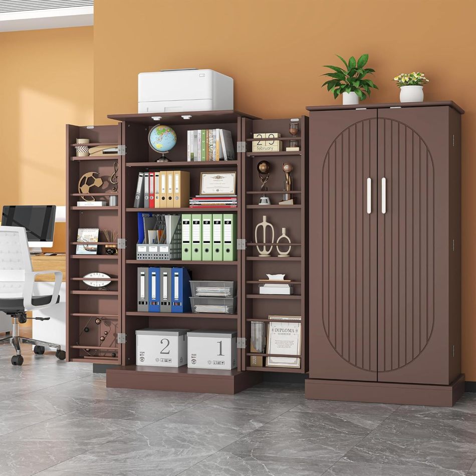 יום אחרון במבצע 49% הנחה🔥  ארון מזווה למטבח 120 ס"מ עם תאורת LED