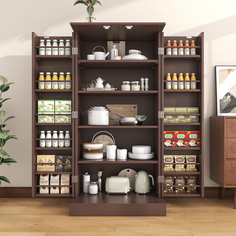 יום אחרון במבצע 49% הנחה🔥  ארון מזווה למטבח 120 ס"מ עם תאורת LED