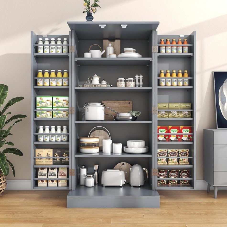 יום אחרון במבצע 49% הנחה🔥  ארון מזווה למטבח 120 ס"מ עם תאורת LED