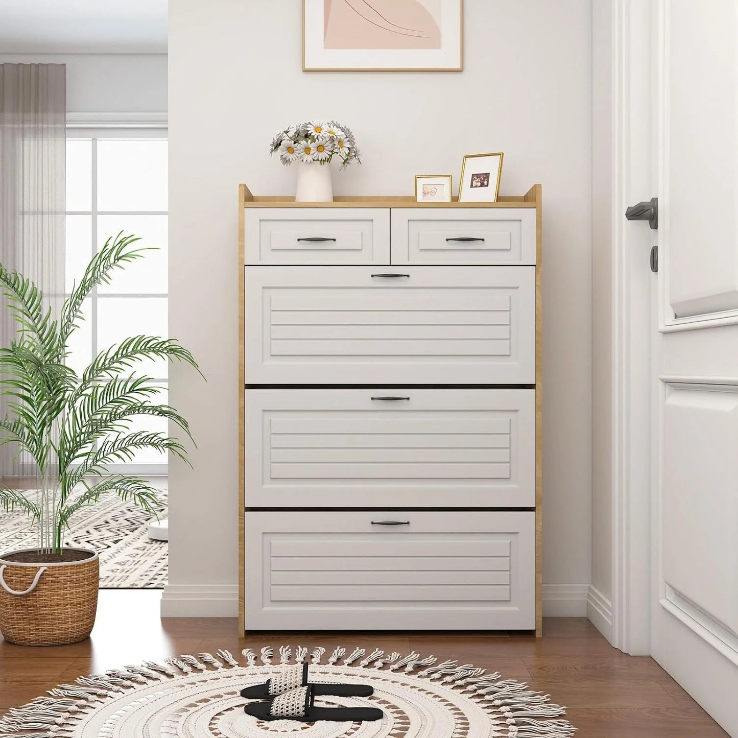 יום אחרון במבצע 49% הנחה🔥ארון נעליים נסתר וחסכוני במקום - מארגן בן 4 קומות למסדרון